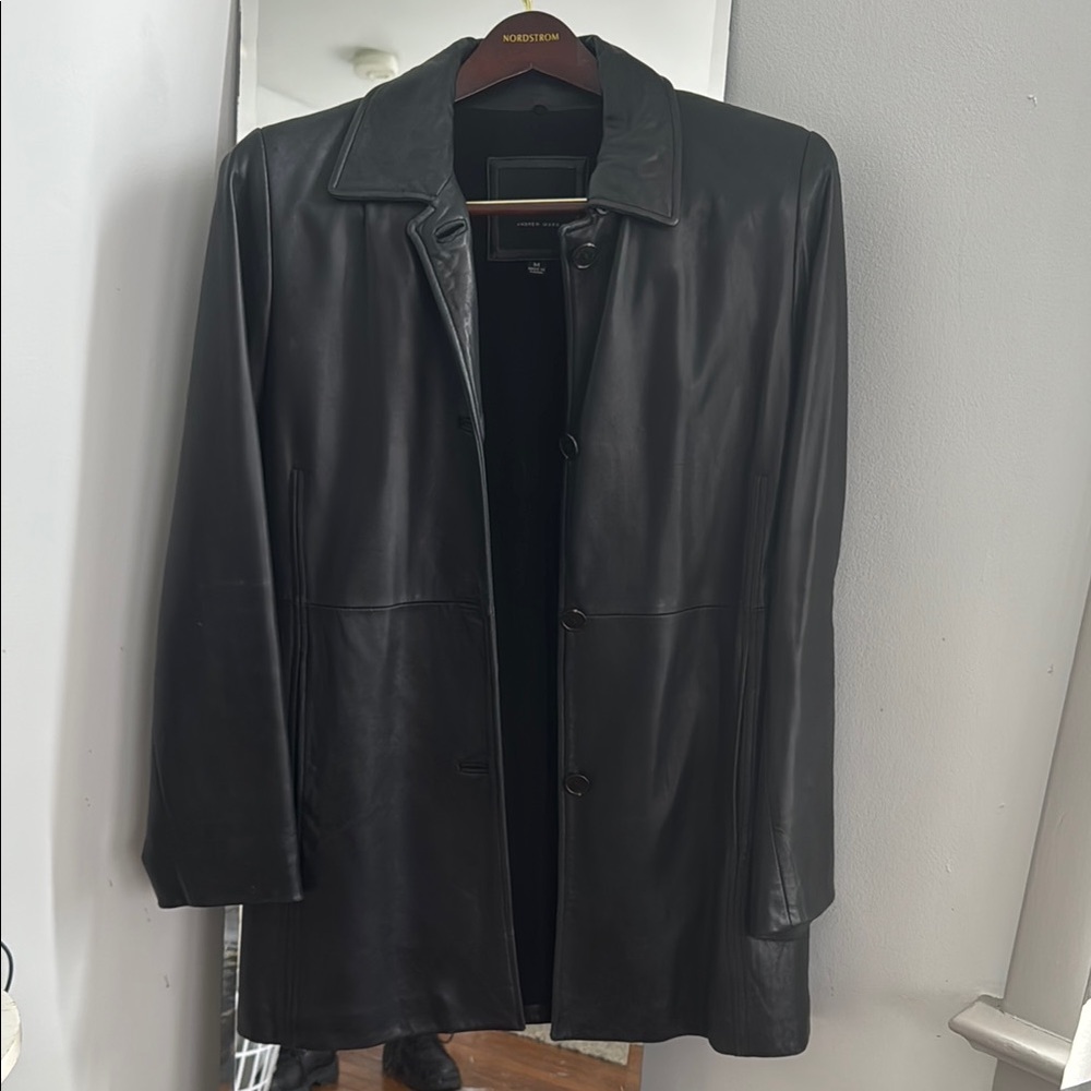 Andrew Marc Black Leather Blazer